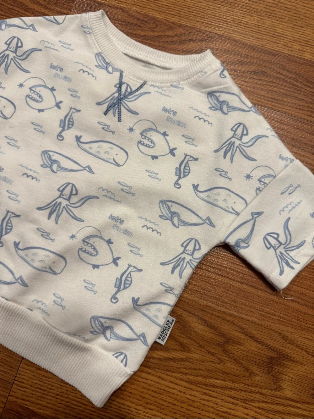 Badgley Mischka Baby Ocean Print 12-18M Sea Life Pullover Shirt